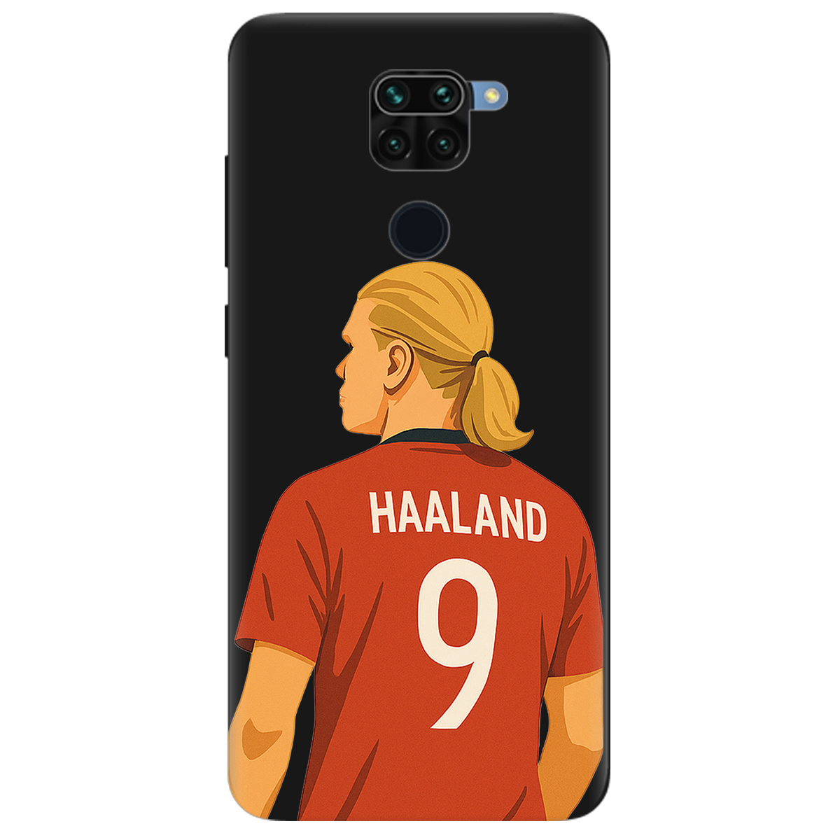 Чохол для Xiaomi Redmi Note 9 чорний матовий soft touch Haaland - фото 1 - Чохли для телефонів