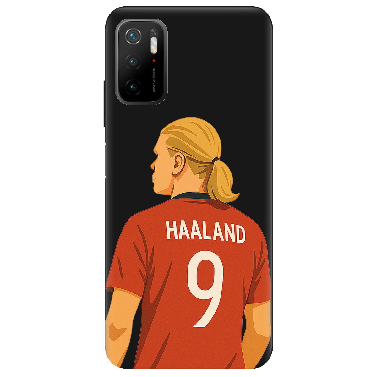 Чохол для Xiaomi Poco M3 Pro чорний матовий soft touch Haaland - фото 1 Чохол для Xiaomi Poco M3 Pro чорний матовий soft touch Haaland - фото 1 - Чохли для телефонів
