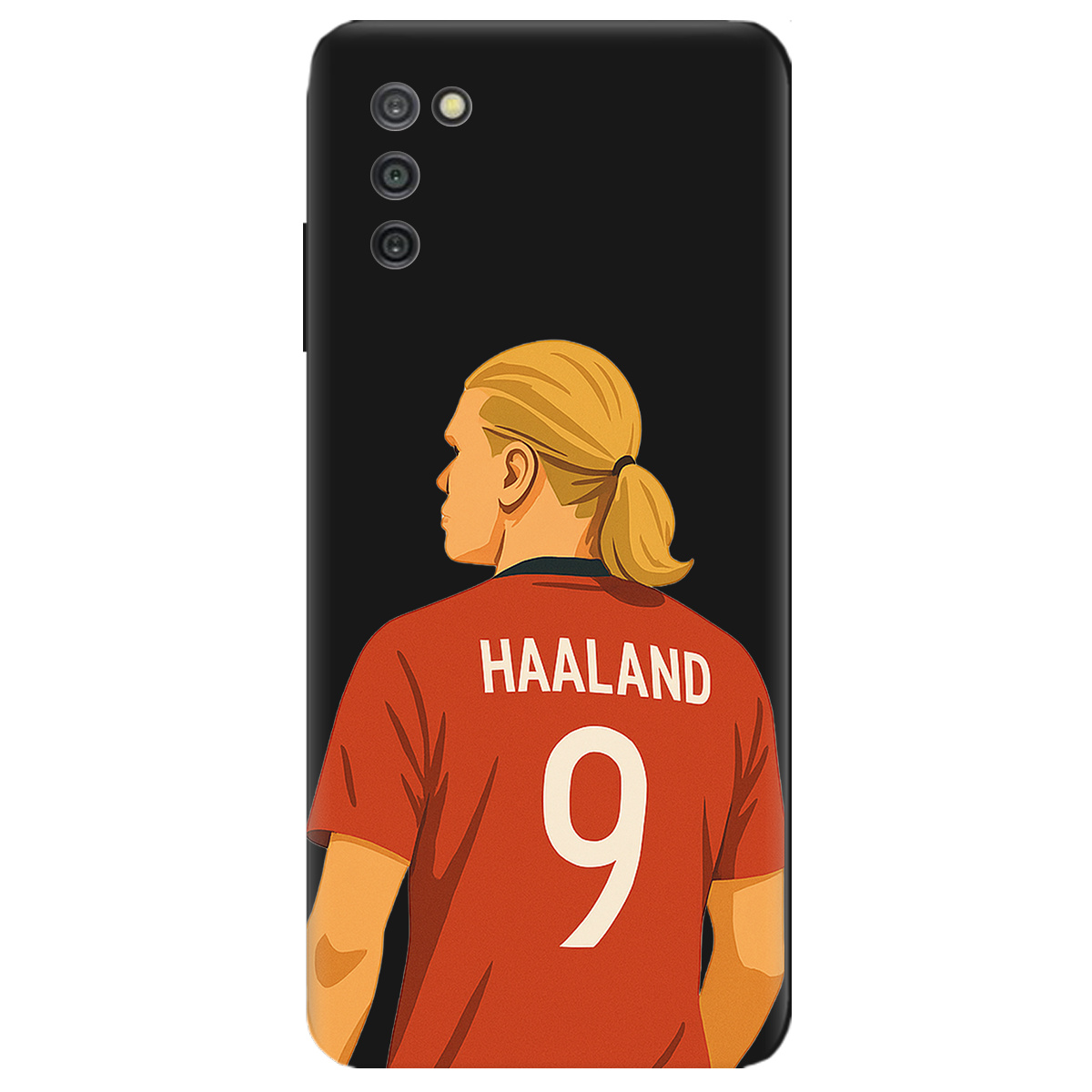 Чохол для Samsung Galaxy A03s чорний матовий soft touch Haaland - фото 1 Чохол для Samsung Galaxy A03s чорний матовий soft touch Haaland - фото 1 - Чохли для телефонів