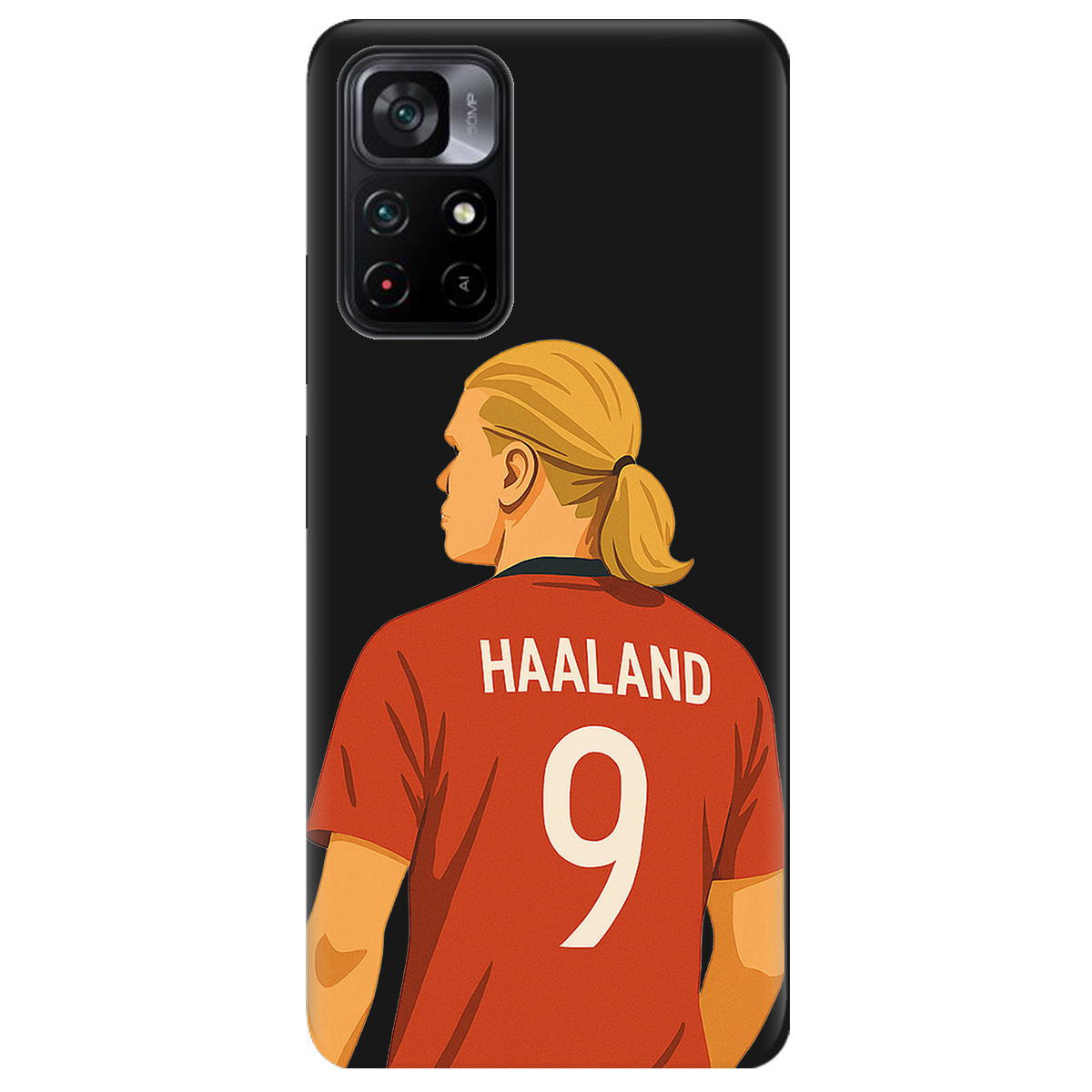 Чехол для Xiaomi Poco M4 Pro 5G черный матовый soft touch Haaland - фото 1 - Чехлы для телефонов