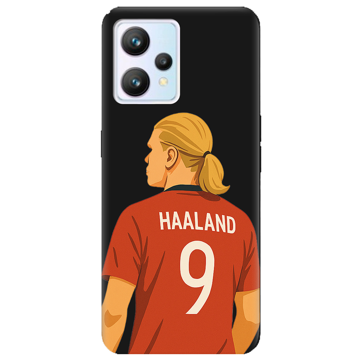 Чохол для Realme 9 чорний матовий soft touch Haaland - фото 1 - Чохли для телефонів