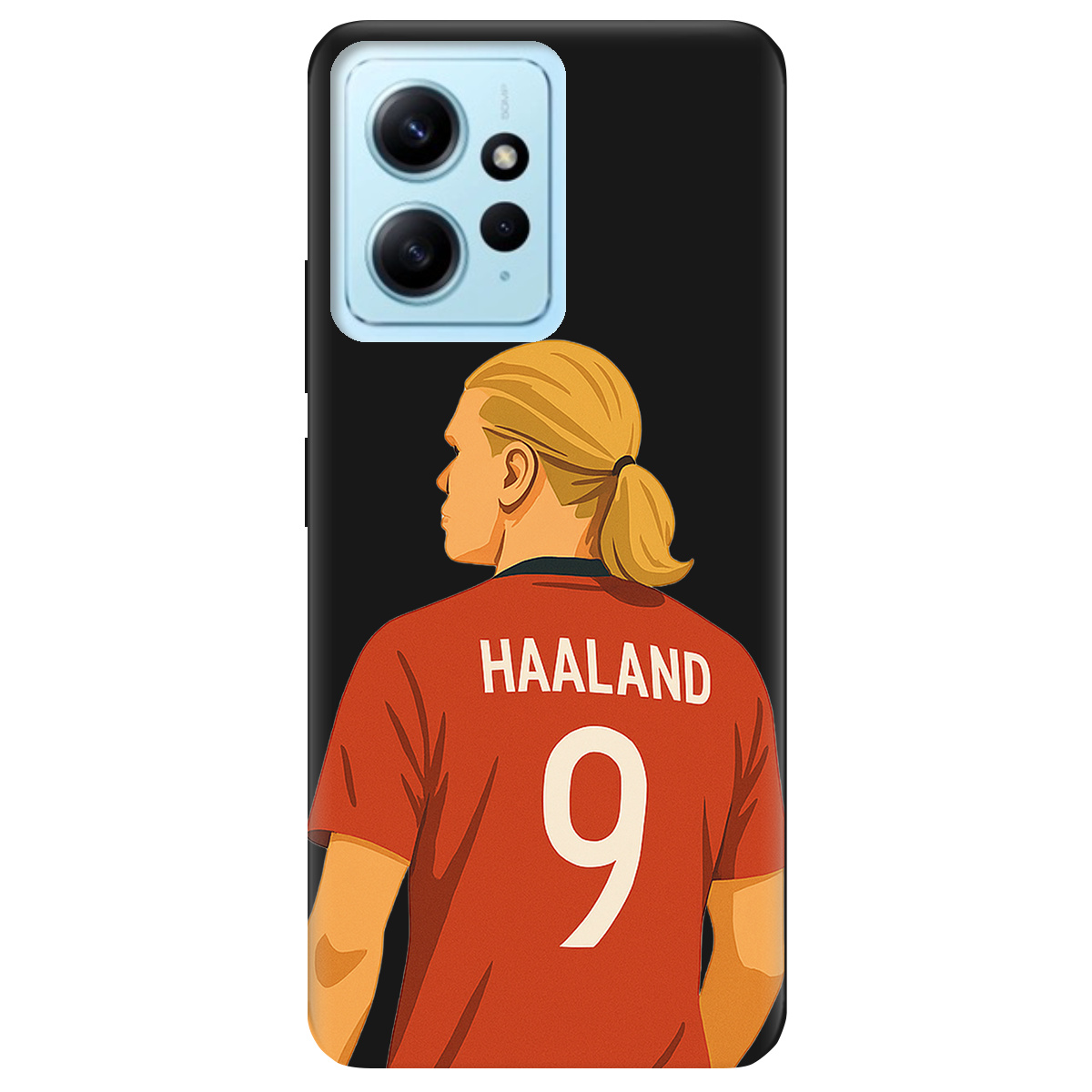 Чехол для Xiaomi Redmi Note 12 4G черный матовый soft touch Haaland - фото 1 - Чехлы для телефонов