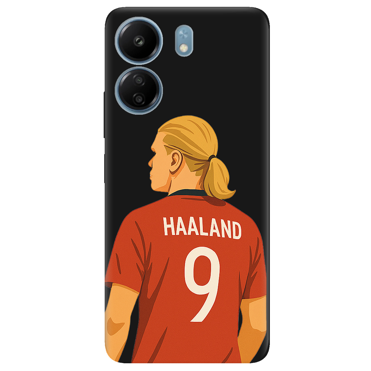 Чехол для Xiaomi Redmi 13C черный матовый soft touch Haaland - фото 1 - Чехлы для телефонов