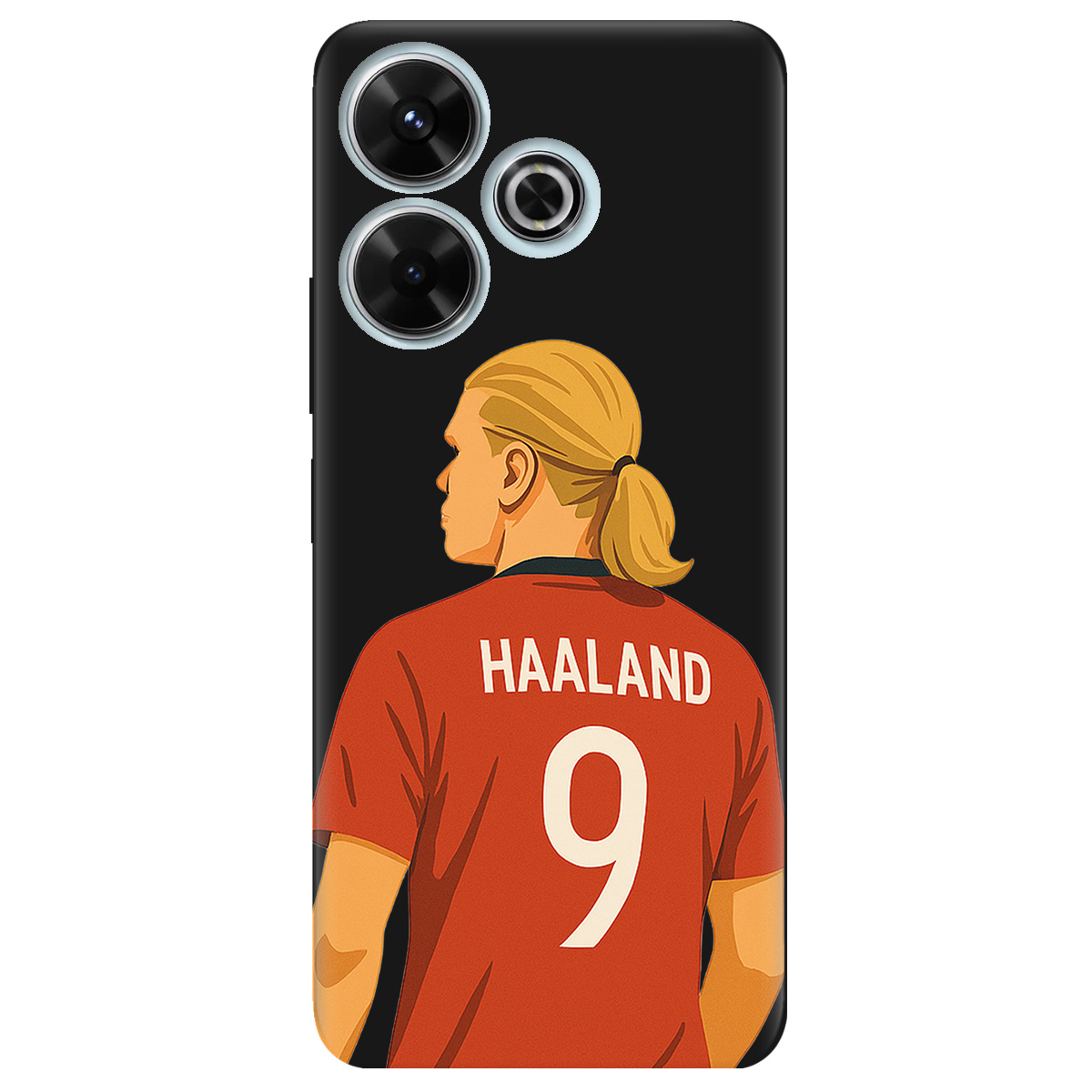 Чехол для Xiaomi Poco M6 4G черный матовый soft touch Haaland - фото 1 - Чехлы для телефонов