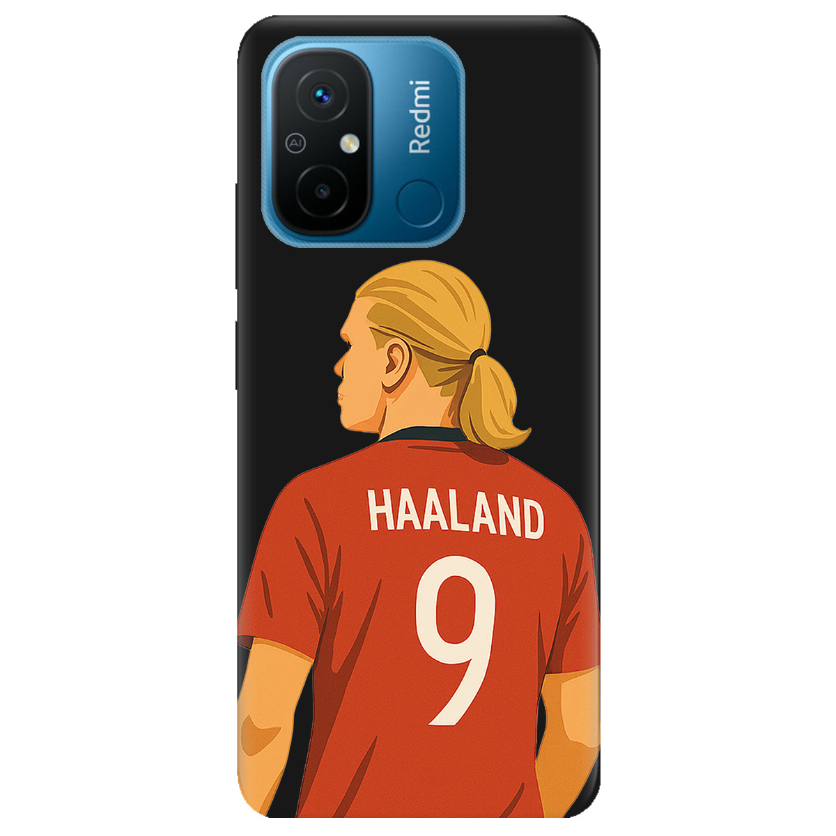 Чехол для Xiaomi Redmi 12C черный матовый soft touch Haaland - фото 1 Чехол для Xiaomi Redmi 12C черный матовый soft touch Haaland - фото 1 - Чехлы для телефонов