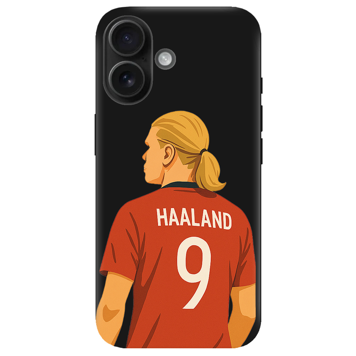 Чохол для Apple iPhone 16 чорний матовий soft touch Haaland - фото 1 - Чохли для телефонів