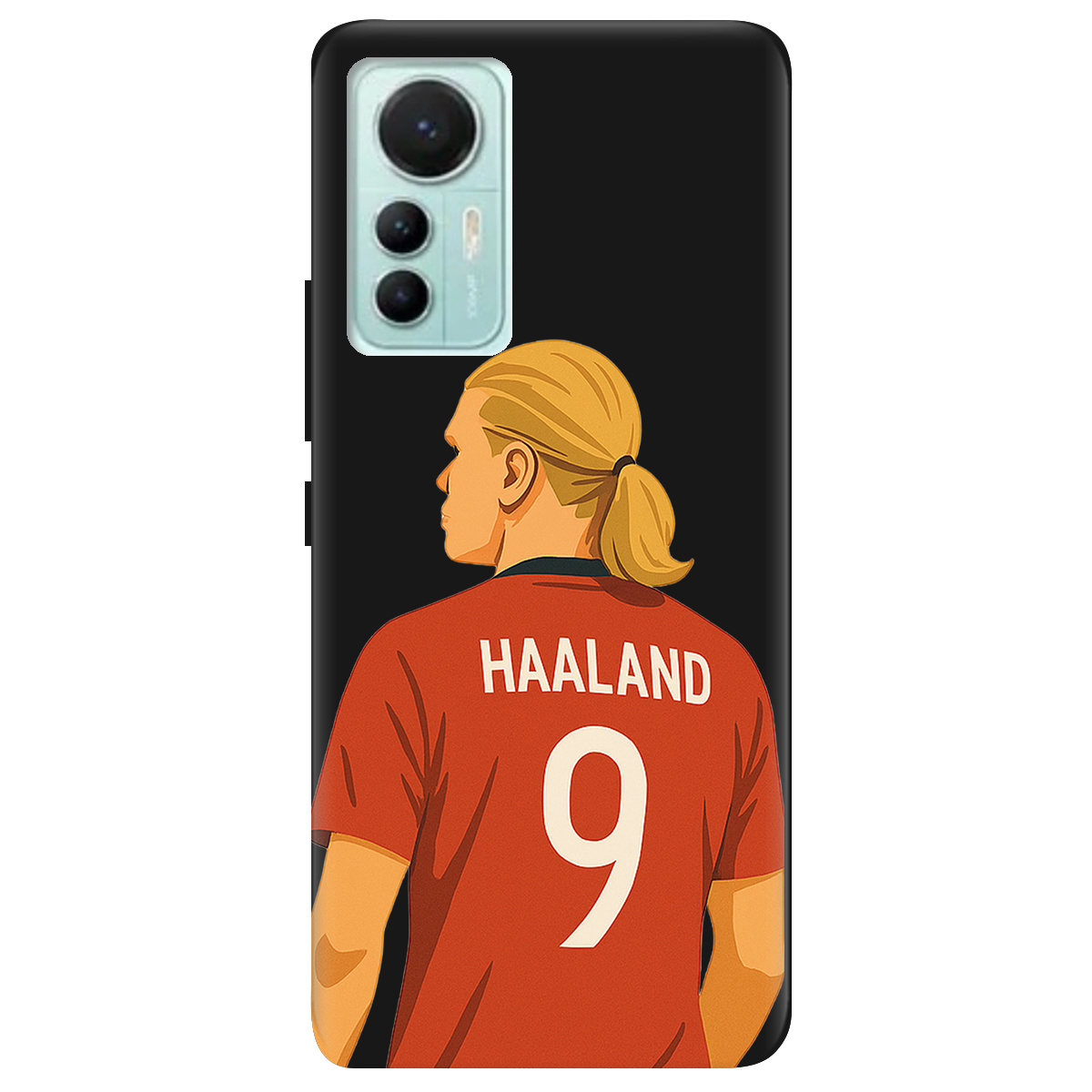 Чехол для Xiaomi 12 Lite черный матовый soft touch Haaland - фото 1 - Чехлы для телефонов