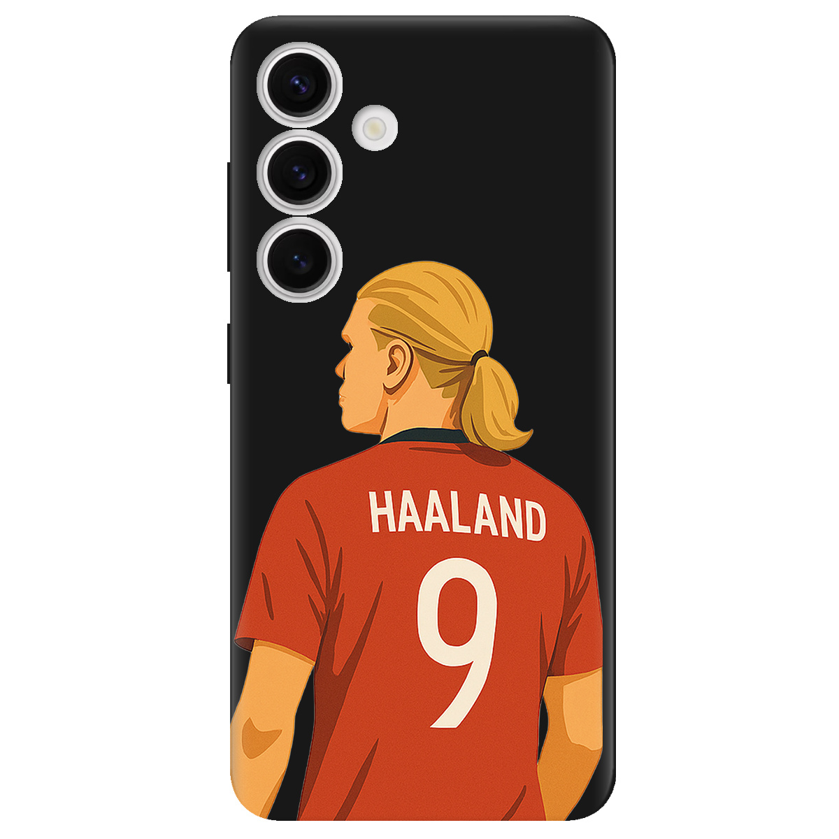 Чехол для Samsung Galaxy S25 черный матовый soft touch Haaland - фото 1 - Чехлы для телефонов