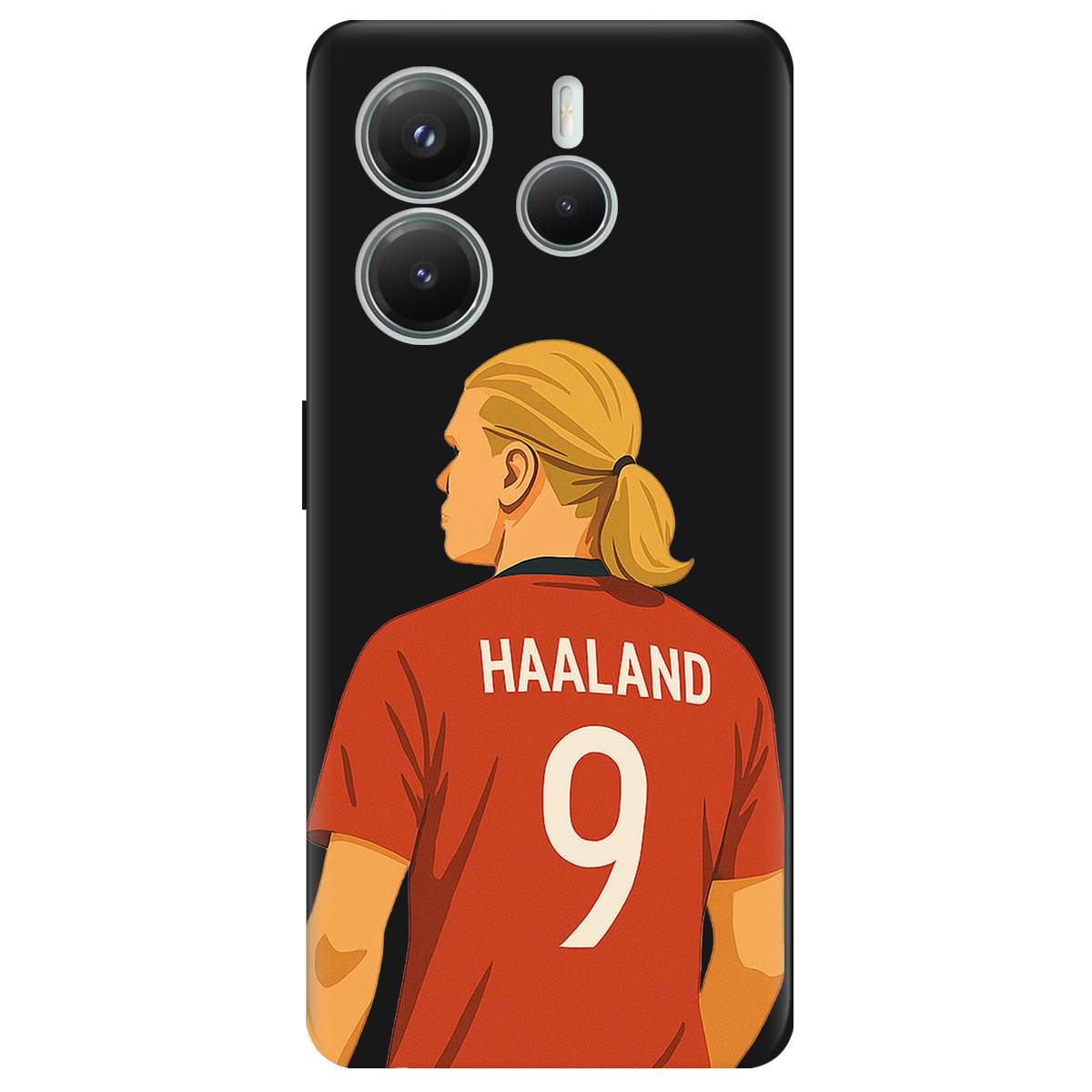 Чохол для Xiaomi Redmi Note 14 5G чорний матовий soft touch Haaland - фото 1 - Чохли для телефонів