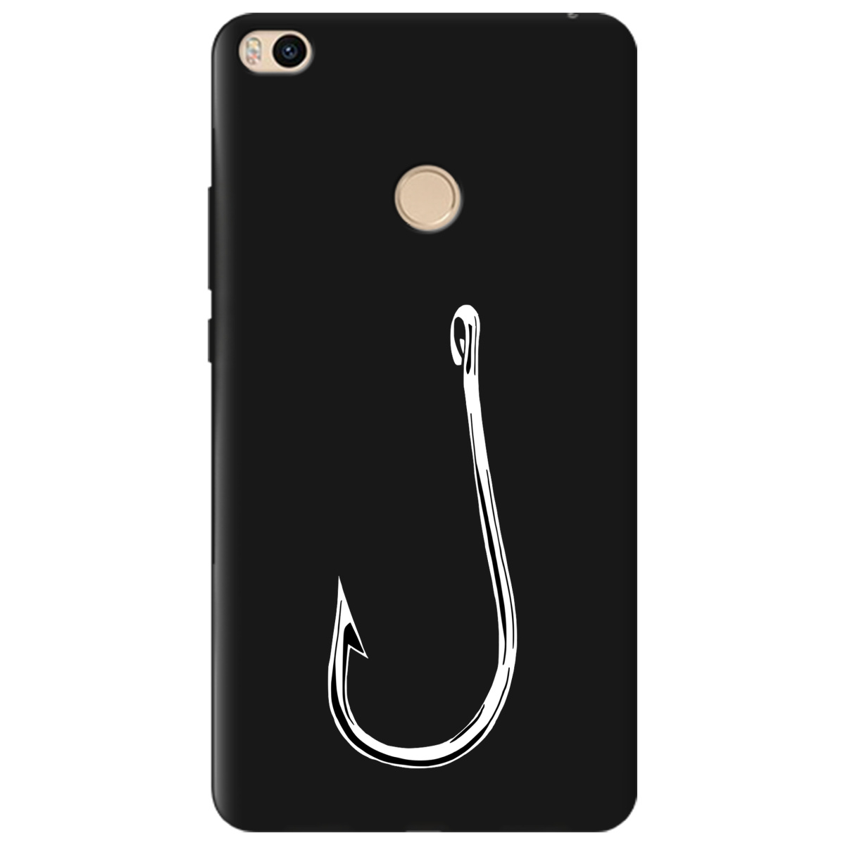 Чохол для Xiaomi Mi Max 2 чорний матовий soft touch Щасливий гачок - фото 1 - Чохли для телефонів