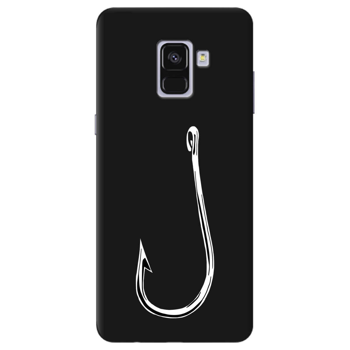 Чехол для Samsung Galaxy A8 2018 черный матовый soft touch Щасливий гачок - фото 1 - Чехлы для телефонов