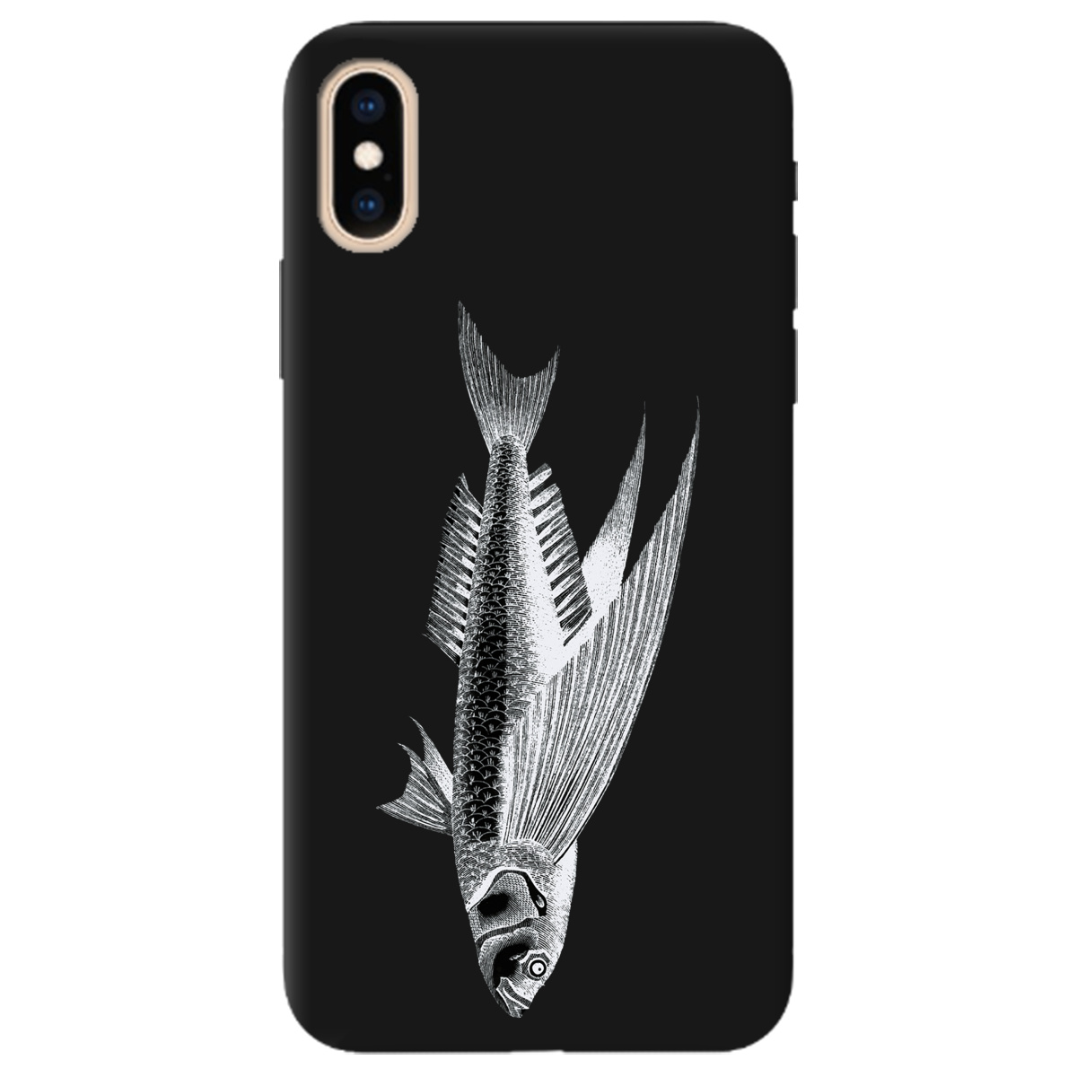 Чохол для Apple iPhone XS чорний матовий soft touch Срібний трофей - фото 1 - Чохли для телефонів