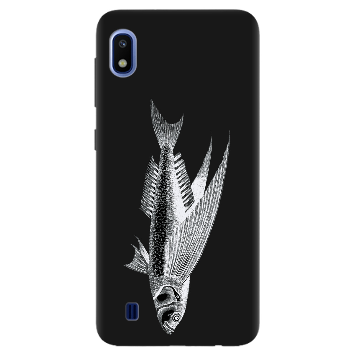 Чехол для Samsung Galaxy A10 черный матовый soft touch Срібний трофей - фото 1 - Чехлы для телефонов