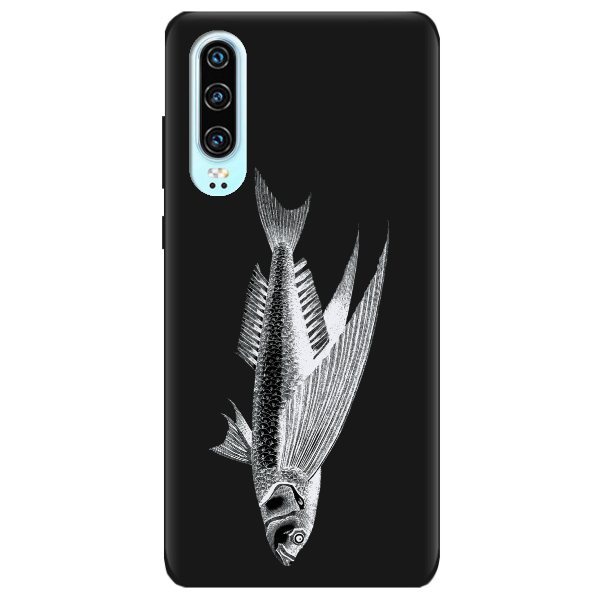 Чехол для Huawei P30 черный матовый soft touch Срібний трофей - фото 1 - Чехлы для телефонов