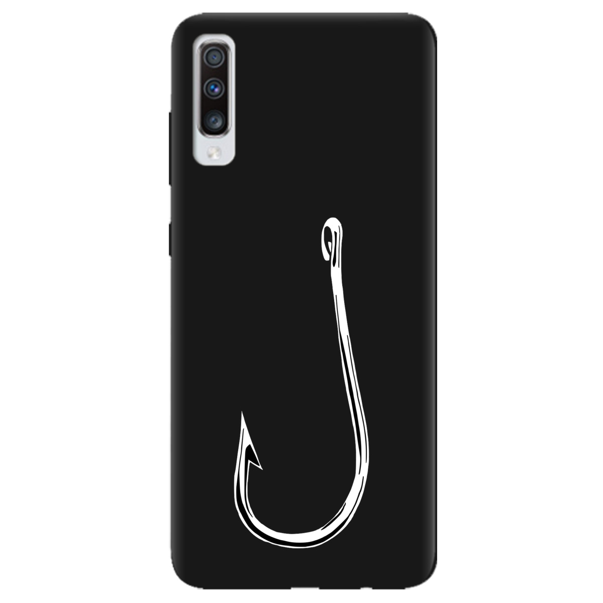 Чохол для Samsung Galaxy A70 чорний матовий soft touch Щасливий гачок - фото 1 - Чохли для телефонів