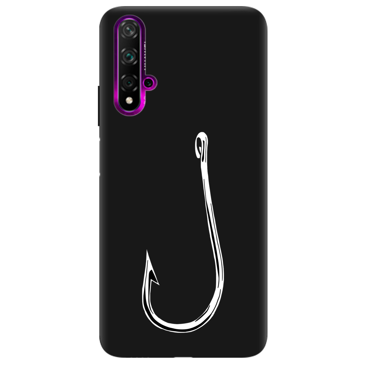 Чехол для Huawei Nova 5T черный матовый soft touch Щасливий гачок - фото 1 - Чехлы для телефонов