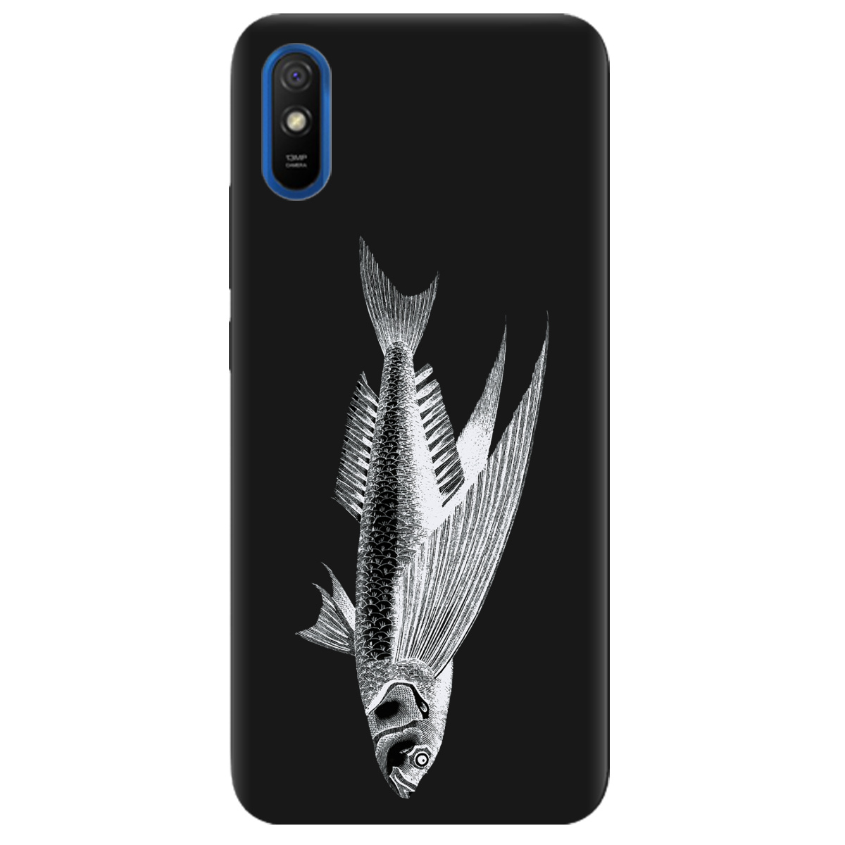 Чохол для Xiaomi Redmi 9A чорний матовий soft touch Срібний трофей - фото 1 - Чохли для телефонів