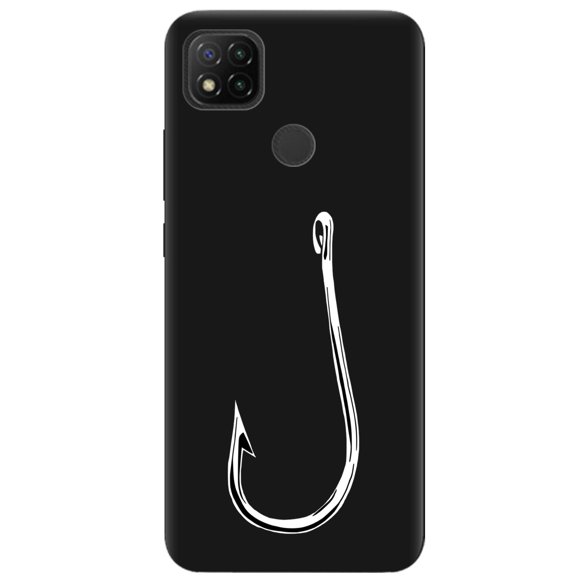 Чехол для Xiaomi Redmi 9C черный матовый soft touch Щасливий гачок - фото 1 - Чехлы для телефонов