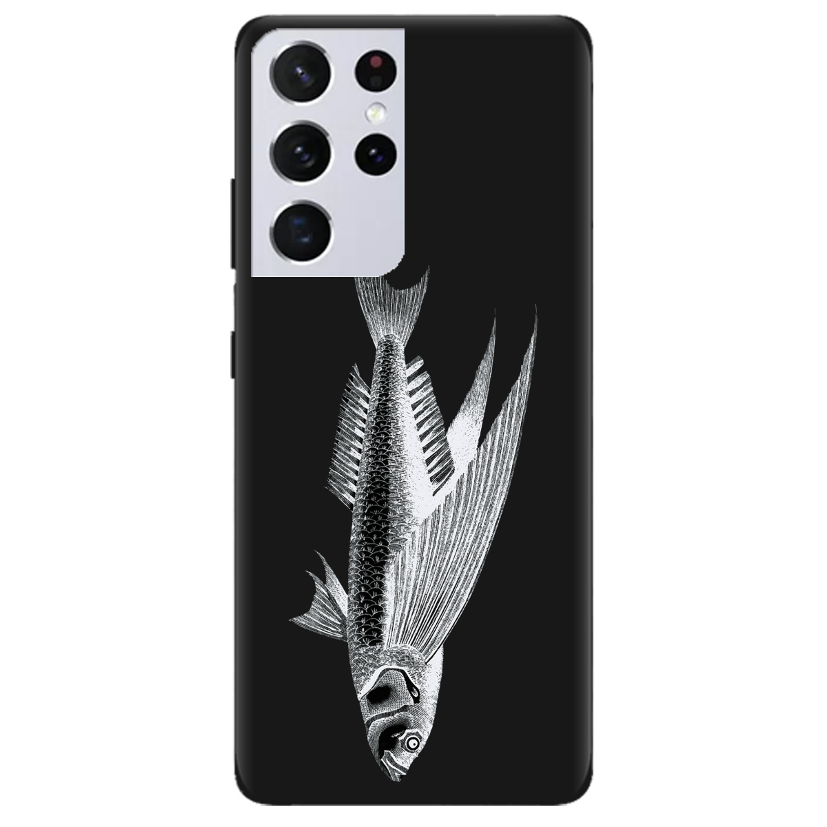 Чохол для Samsung Galaxy S21 Ultra чорний матовий soft touch Срібний трофей - фото 1 - Чохли для телефонів