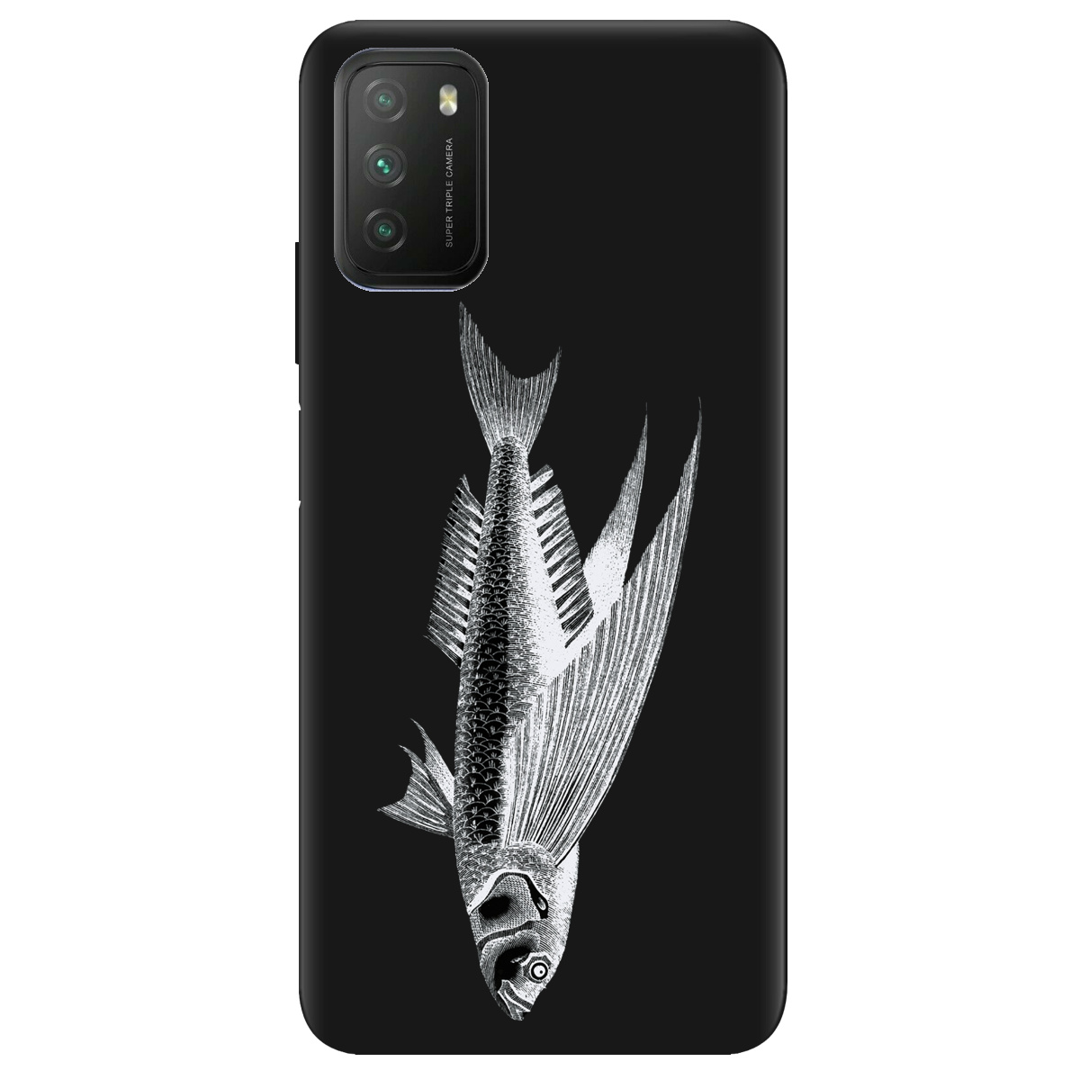 Чехол для Xiaomi Poco M3 черный матовый soft touch Срібний трофей - фото 1 - Чехлы для телефонов