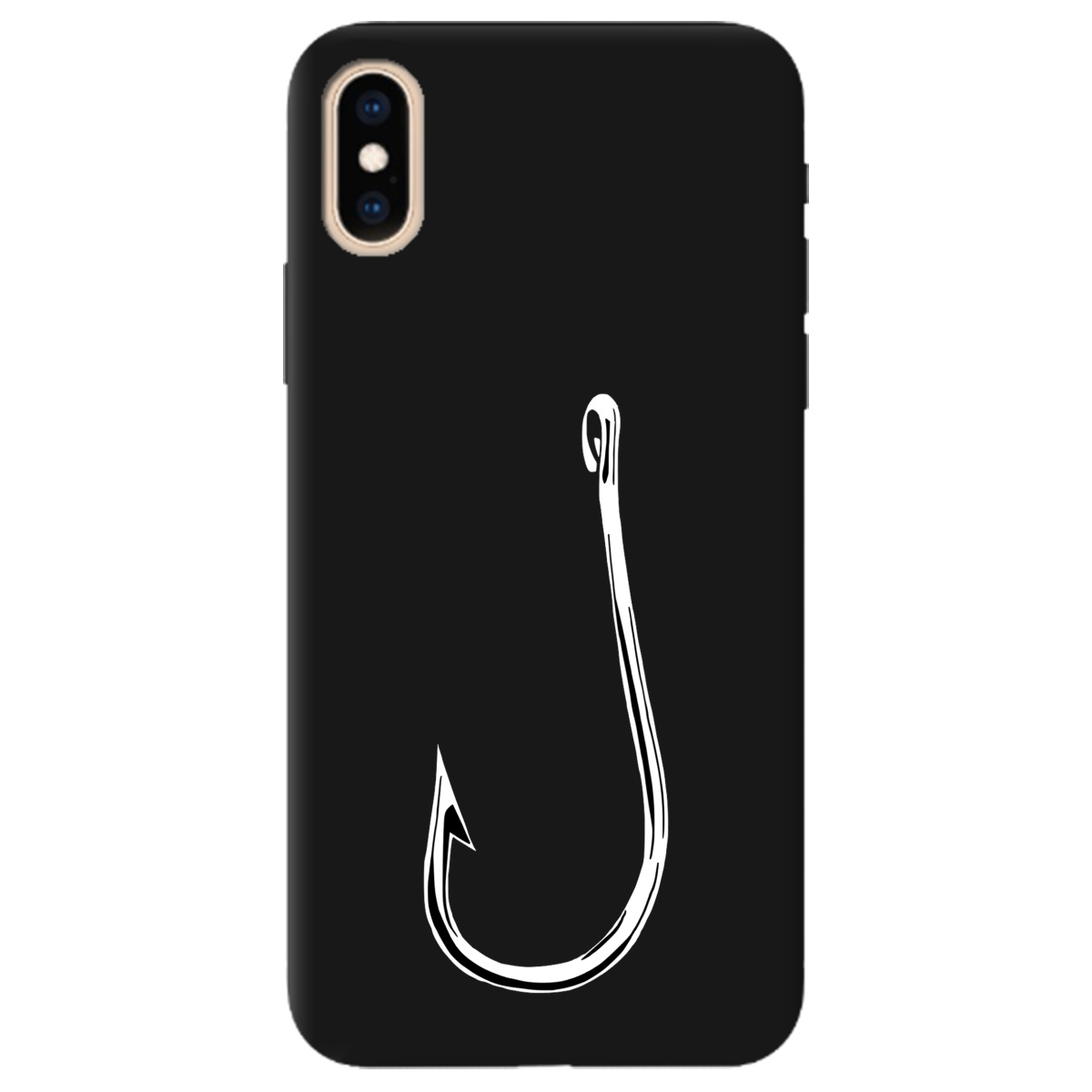 Чехол для Apple iPhone XS Max черный матовый soft touch Щасливий гачок - фото 1 - Чехлы для телефонов