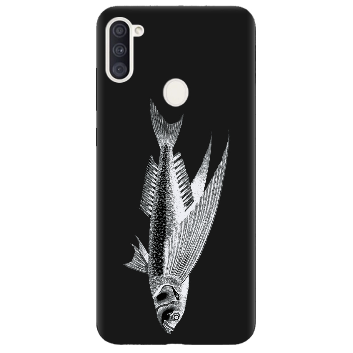 Чохол для Samsung Galaxy M11 чорний матовий soft touch Срібний трофей - фото 1 - Чохли для телефонів