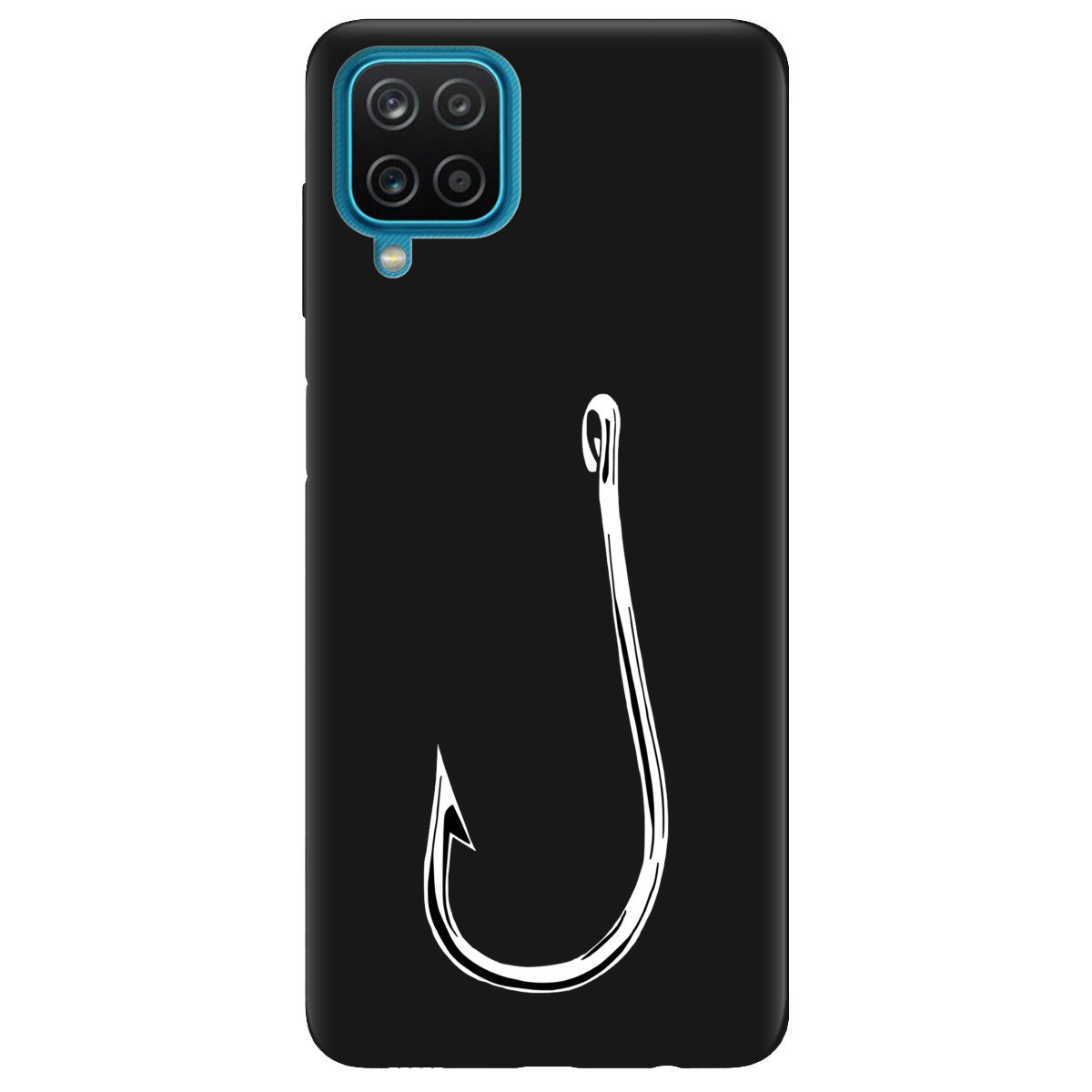 Чохол для Samsung Galaxy M12 чорний матовий soft touch Щасливий гачок - фото 1 - Чохли для телефонів