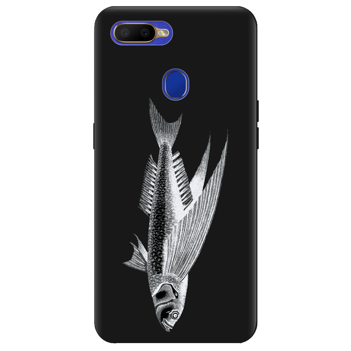 Чехол для Oppo A5s черный матовый soft touch Срібний трофей - фото 1 - Чехлы для телефонов