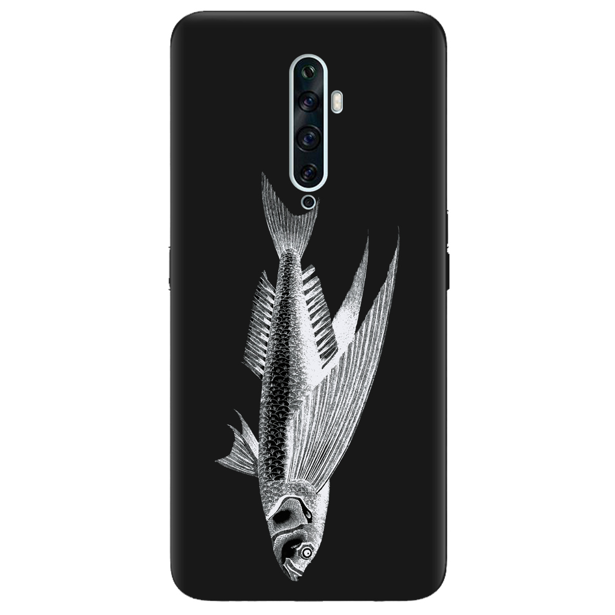 Чохол для Oppo Reno 2 чорний матовий soft touch Срібний трофей - фото 1 - Чохли для телефонів