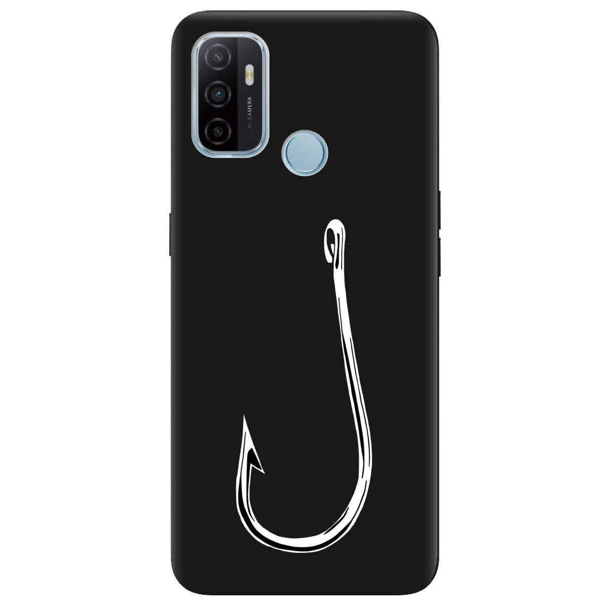 Чехол для Oppo A53/ A32/ A33 черный матовый soft touch Щасливий гачок - фото 1 - Чехлы для телефонов