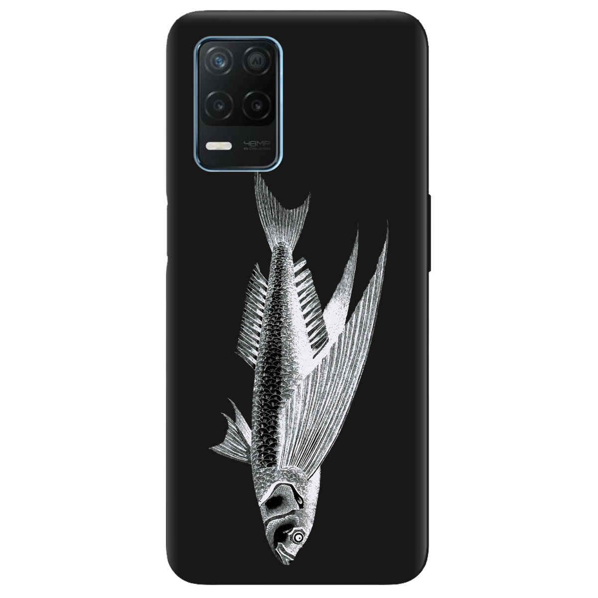 Чехол для Realme 8 4G черный матовый soft touch Срібний трофей - фото 1 - Чехлы для телефонов