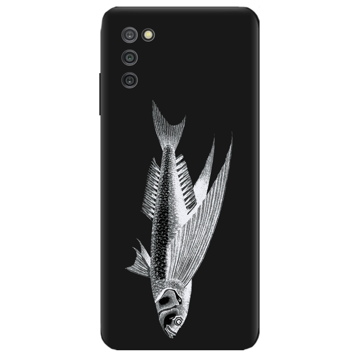 Чохол для Samsung Galaxy A03s чорний матовий soft touch Срібний трофей - фото 1 - Чохли для телефонів