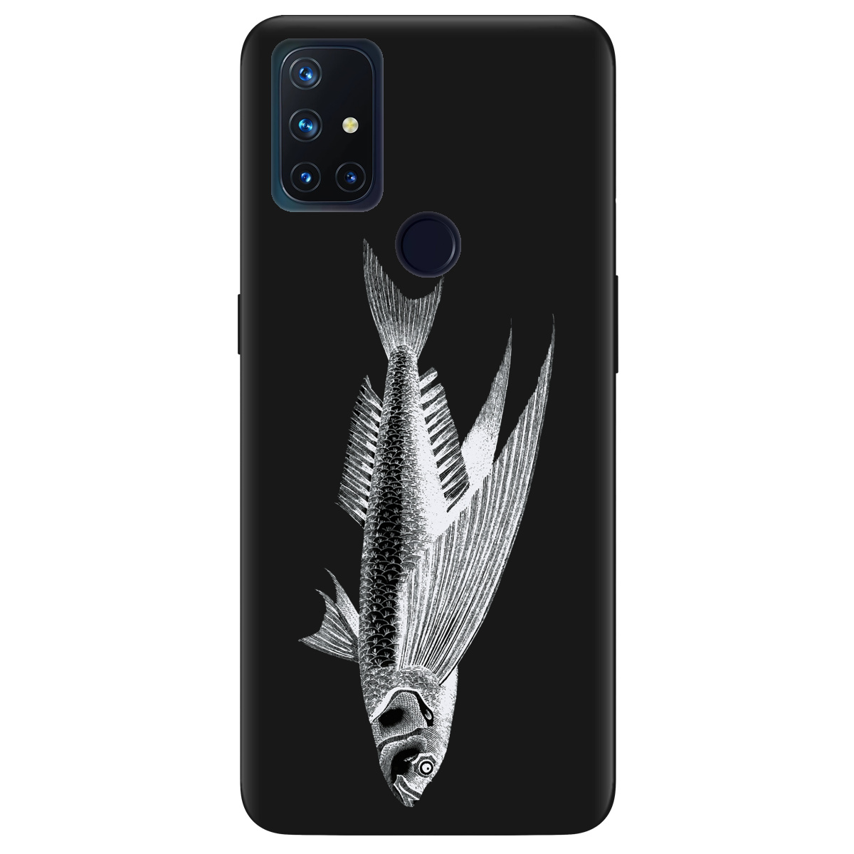 Чохол для OnePlus Nord N10 5G чорний матовий soft touch Срібний трофей - фото 1 - Чохли для телефонів