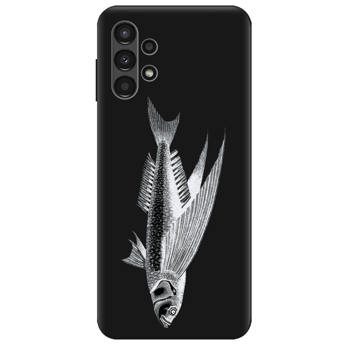 Чохол для Samsung Galaxy A13 4G чорний матовий soft touch Срібний трофей - фото 1 - Чохли для телефонів