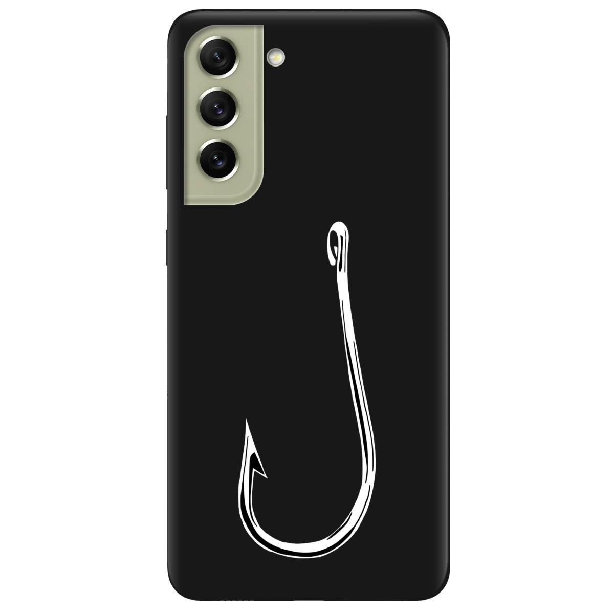 Чохол для Samsung Galaxy S21 FE чорний матовий soft touch Щасливий гачок - фото 1 - Чохли для телефонів