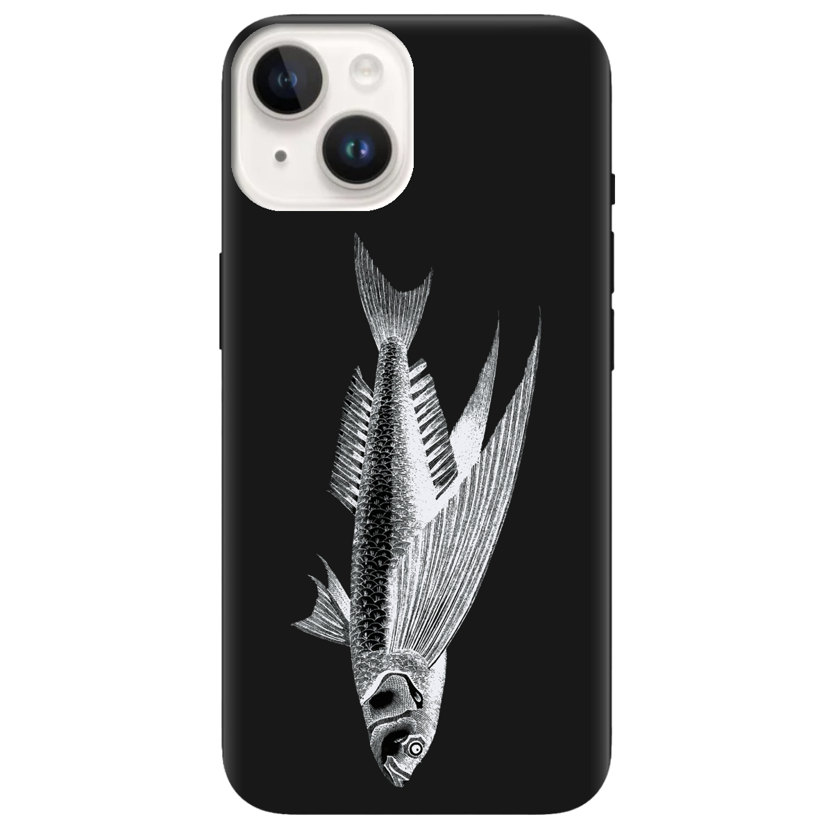 Чохол для Apple iPhone 14 чорний матовий soft touch Срібний трофей - фото 1 - Чохли для телефонів