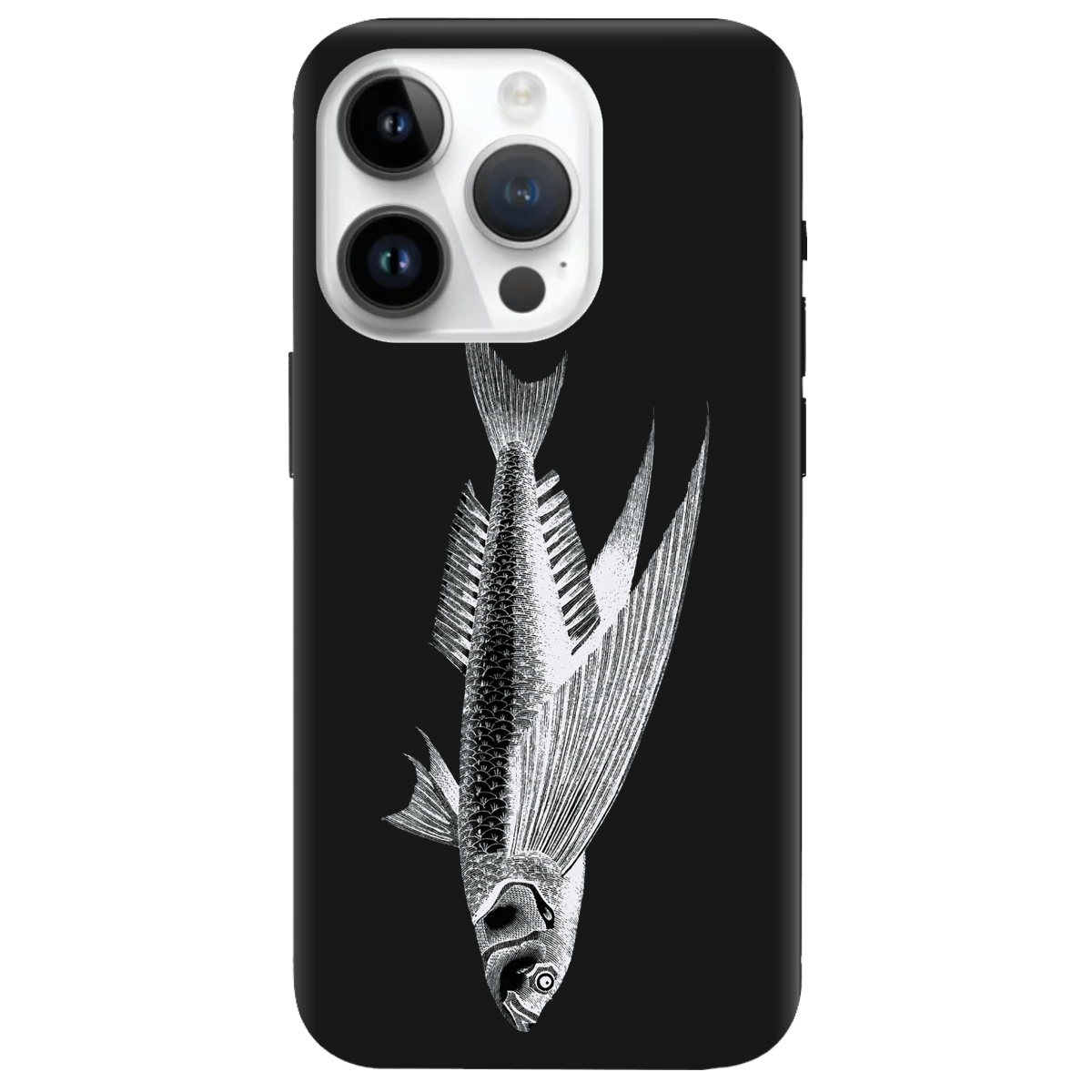 Чохол для Apple iPhone 14 Pro Max чорний матовий soft touch Срібний трофей - фото 1 - Чохли для телефонів