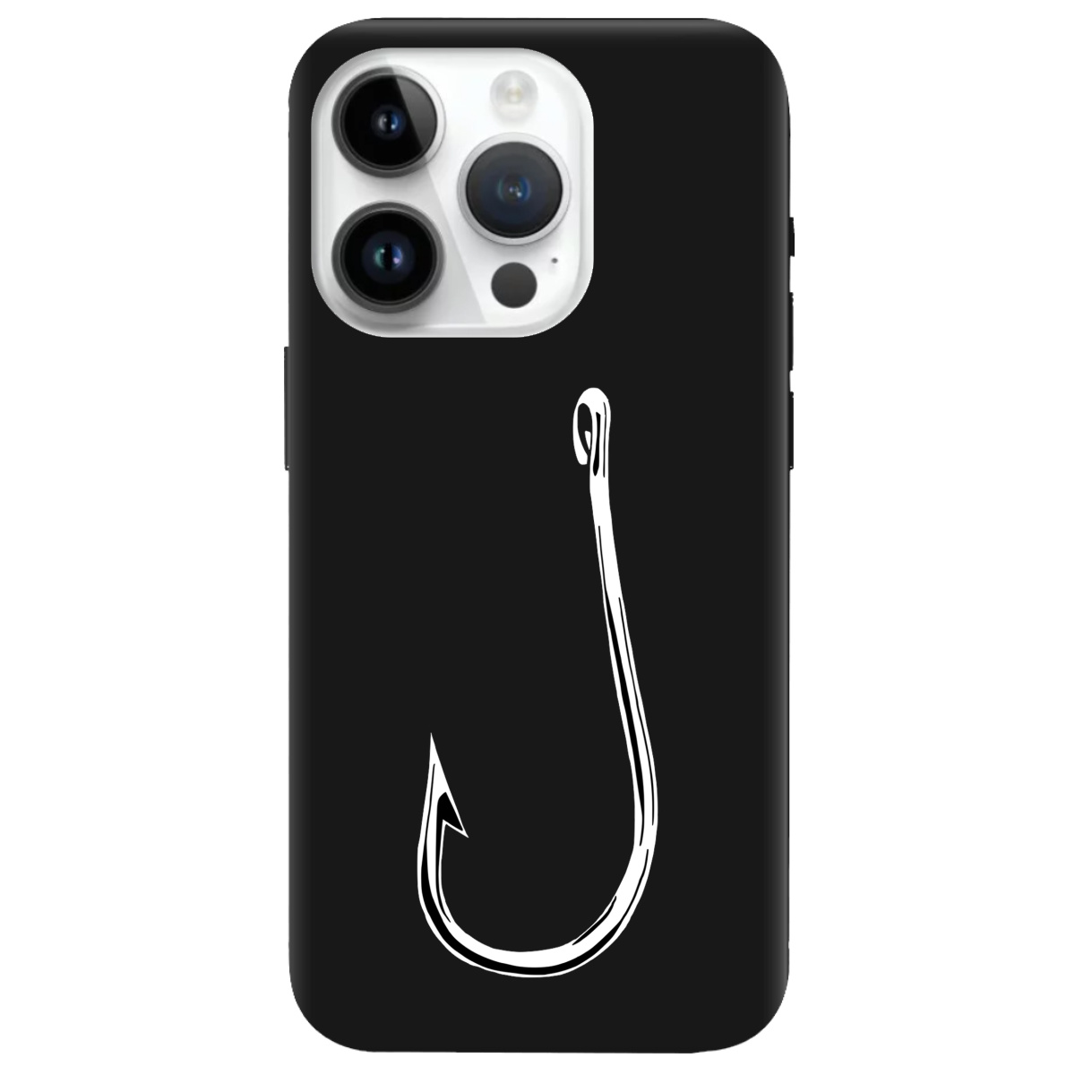 Чохол для Apple iPhone 14 Pro чорний матовий soft touch Щасливий гачок - фото 1 - Чохли для телефонів