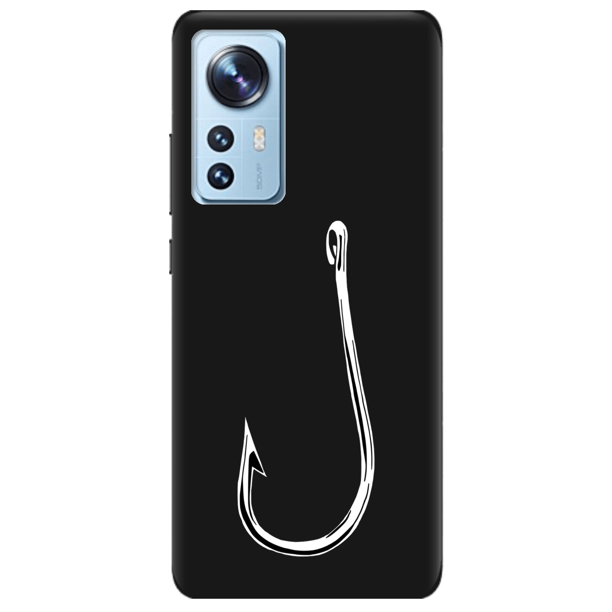 Чохол для Xiaomi 12X чорний матовий soft touch Щасливий гачок - фото 1 - Чохли для телефонів