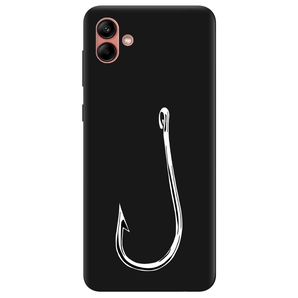 Чохол для Samsung Galaxy A04 чорний матовий soft touch Щасливий гачок - фото 1 - Чохли для телефонів