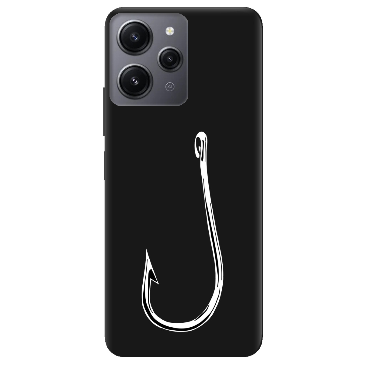 Чохол для Xiaomi Redmi 12 чорний матовий soft touch Щасливий гачок - фото 1 Чохол для Xiaomi Redmi 12 чорний матовий soft touch Щасливий гачок - фото 1 - Чохли для телефонів