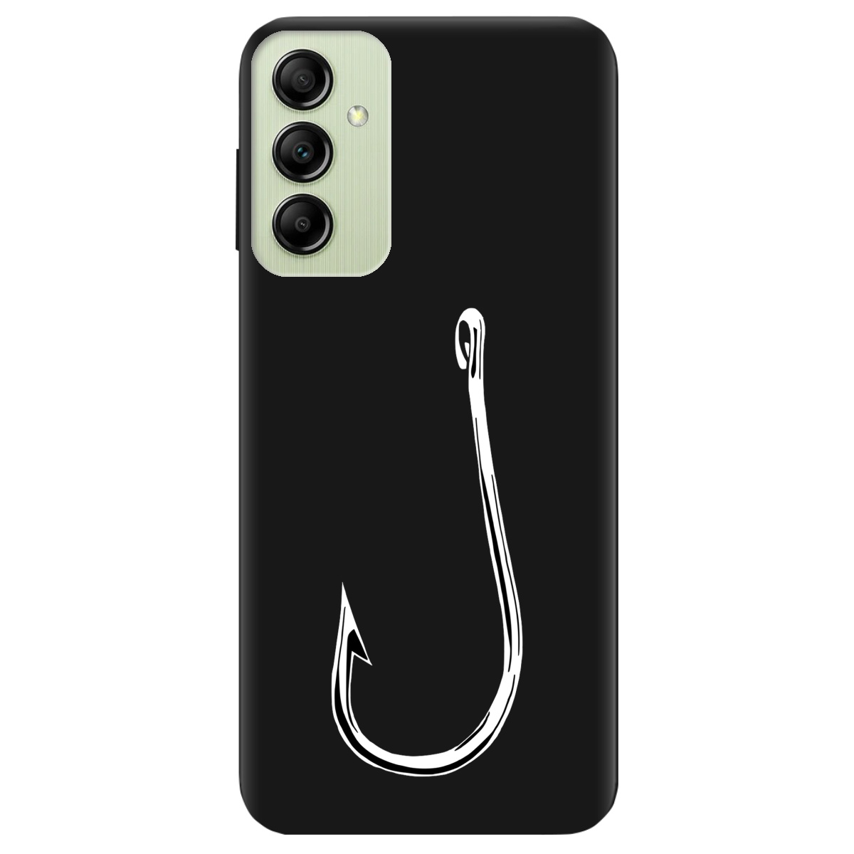 Чохол для Samsung Galaxy A14 чорний матовий soft touch Щасливий гачок - фото 1 Чохол для Samsung Galaxy A14 чорний матовий soft touch Щасливий гачок - фото 1 - Чохли для телефонів