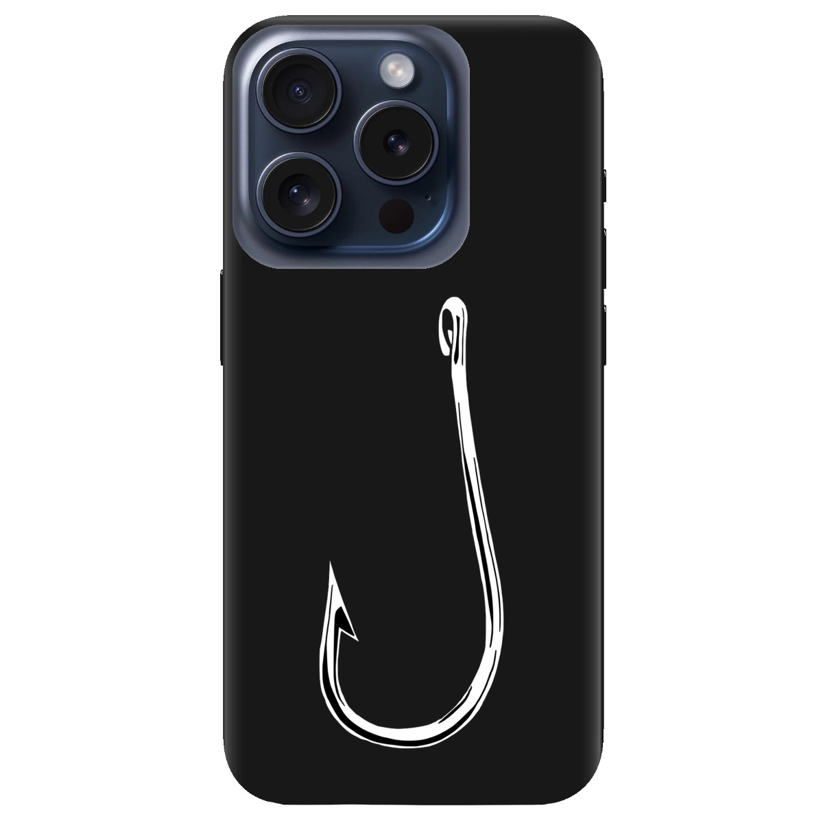 Чохол для Apple iPhone 15 Pro Max чорний матовий soft touch Щасливий гачок - фото 1 - Чохли для телефонів