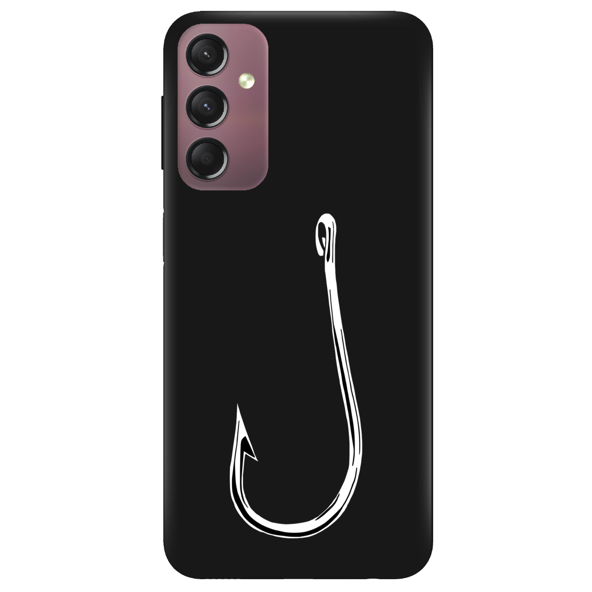 Чохол для Samsung Galaxy A05s чорний матовий soft touch Щасливий гачок - фото 1 - Чохли для телефонів