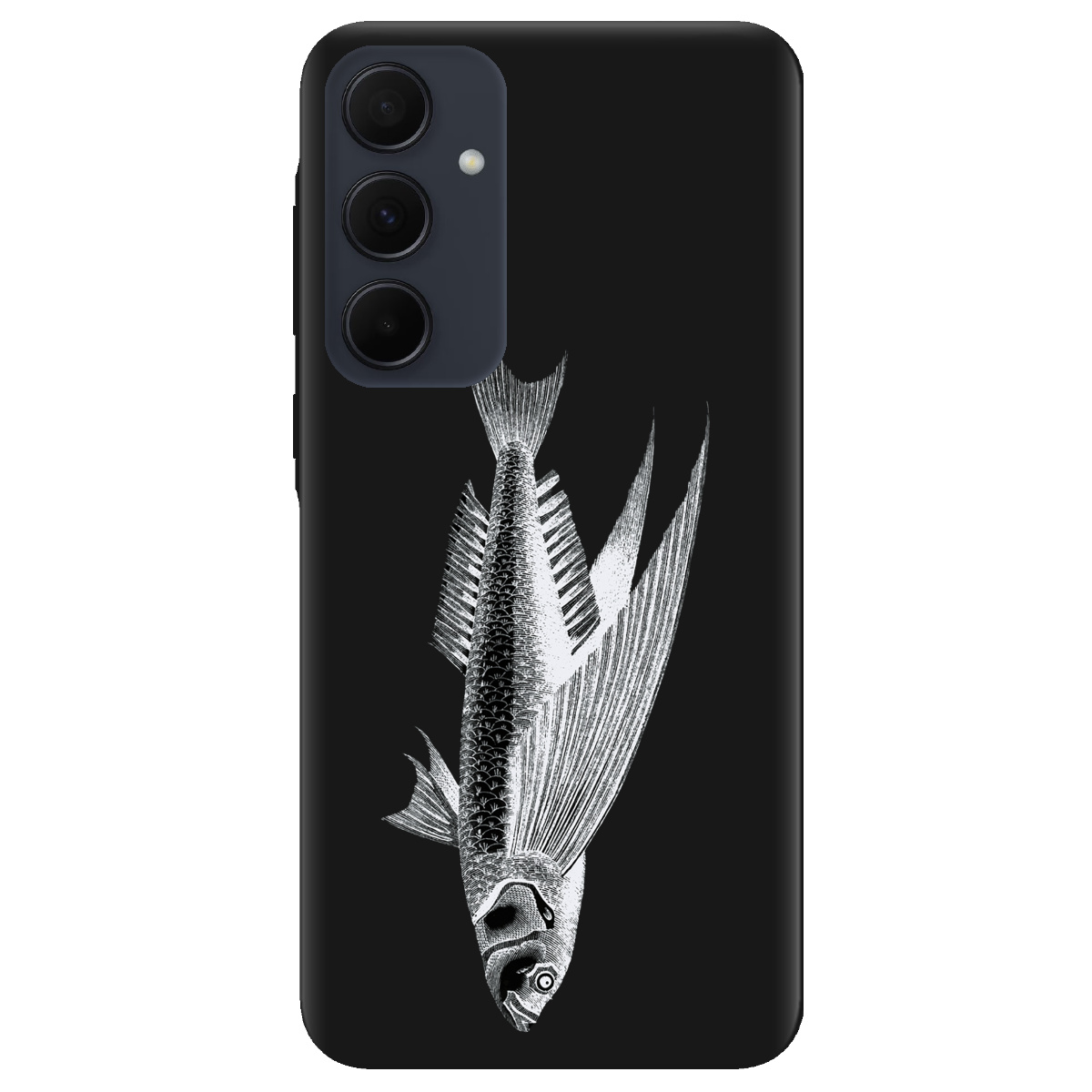 Чохол для Samsung Galaxy A35 чорний матовий soft touch Срібний трофей - фото 1 - Чохли для телефонів