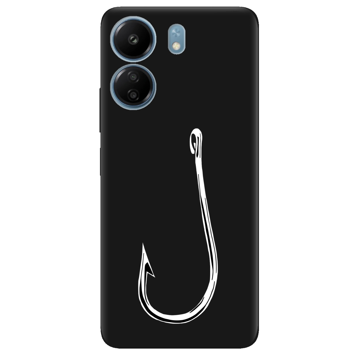 Чохол для Xiaomi Redmi 13C чорний матовий soft touch Щасливий гачок - фото 1 - Чохли для телефонів