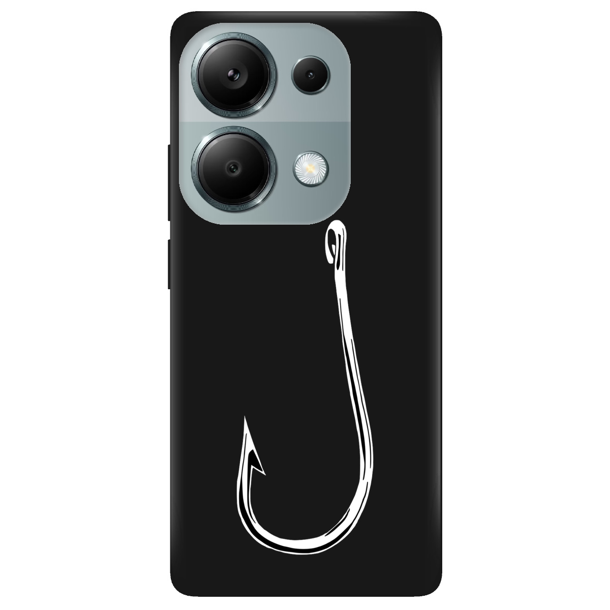 Чохол для Xiaomi Redmi Note 13 Pro 4G чорний матовий soft touch Щасливий гачок - фото 1 - Чохли для телефонів