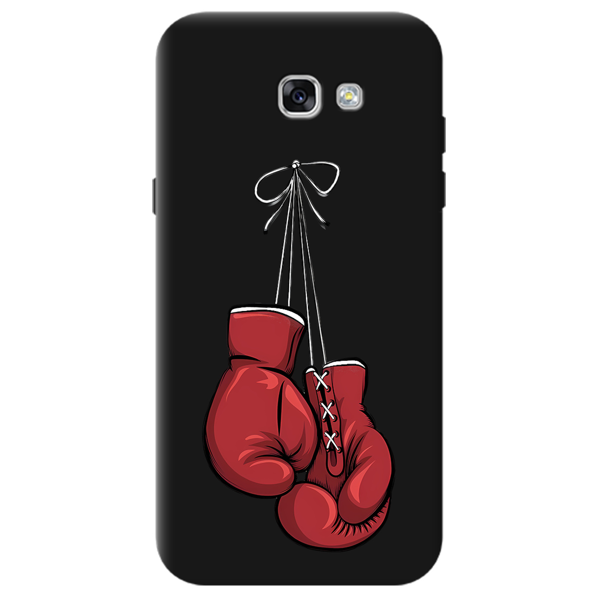 Чехол для Samsung Galaxy A7 2017 черный матовый soft touch Тиша рингу - фото 1 - Чехлы для телефонов