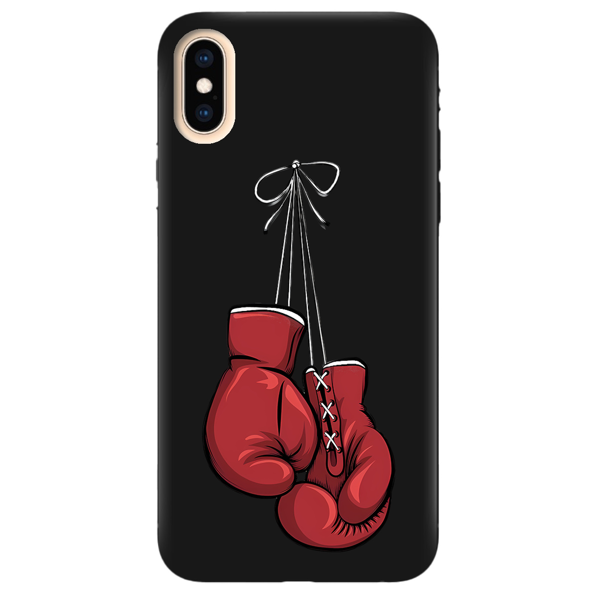 Чехол для Apple iPhone X черный матовый soft touch Тиша рингу - фото 1 - Чехлы для телефонов