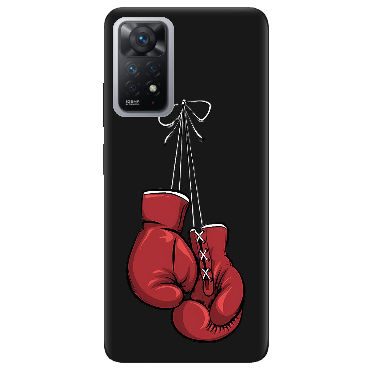 Чехол для Xiaomi Redmi Note 11 Pro черный матовый soft touch Тиша рингу - фото 1 - Чехлы для телефонов